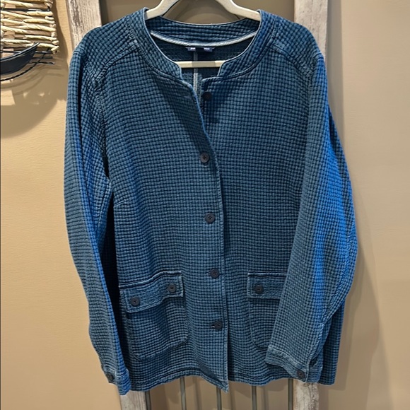 J. Jill Blue Waffle Jacket NWOT - Picture 1 of 6